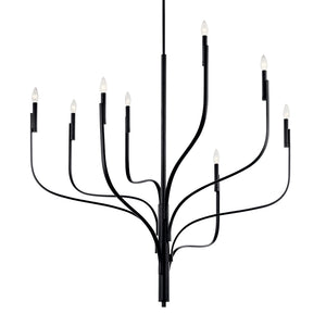 Gilbert 48" Eight Lights Chandelier, Black