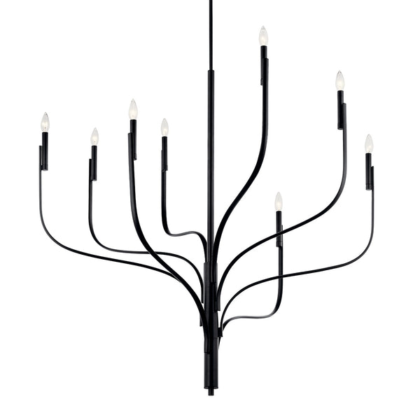 Gilbert 48" Eight Lights Chandelier, Black