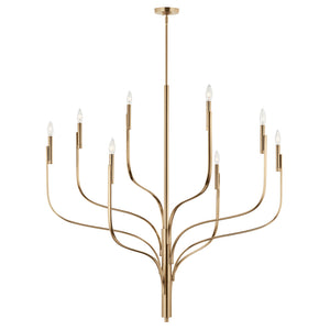 Gilbert 48" Eight Lights Chandelier, Champagne Bronze