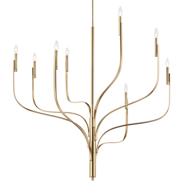 Gilbert 48" Eight Lights Chandelier, Champagne Bronze