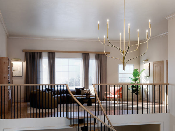 Gilbert 48" Eight Lights Chandelier, Champagne Bronze