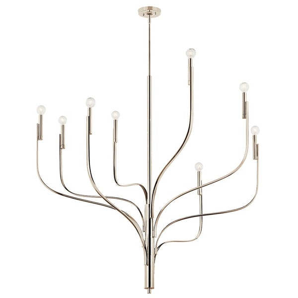 Gilbert 48" 8 Light Chandelier, Polished Nickel