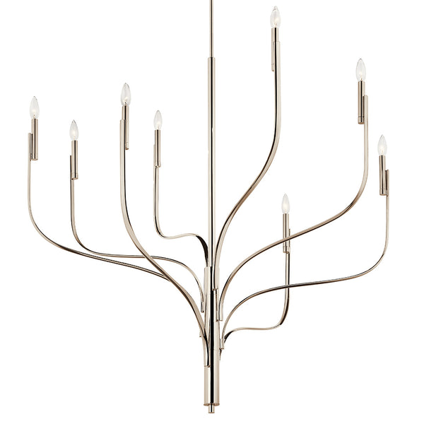 Gilbert 48" Eight Lights Chandelier, Polished Nickel
