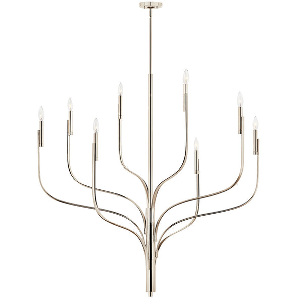 Gilbert 48" Eight Lights Chandelier, Polished Nickel