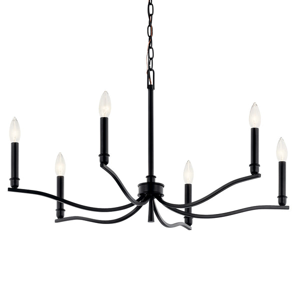 Talisa 32" Six Lights Chandelier, Black