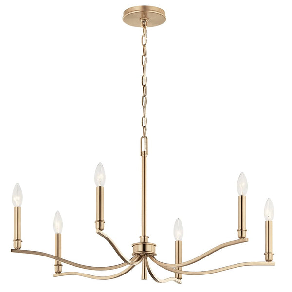 Talisa 32" 6 Light Chandelier, Champagne Bronze