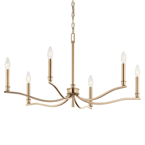 Talisa 32" Six Lights Chandelier, Champagne Bronze