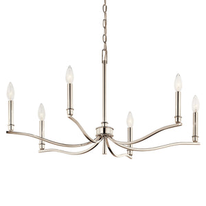 Talisa 32" Six Lights Chandelier, Polished Nickel