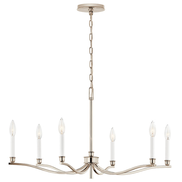 Talisa 32" Six Lights Chandelier, Polished Nickel