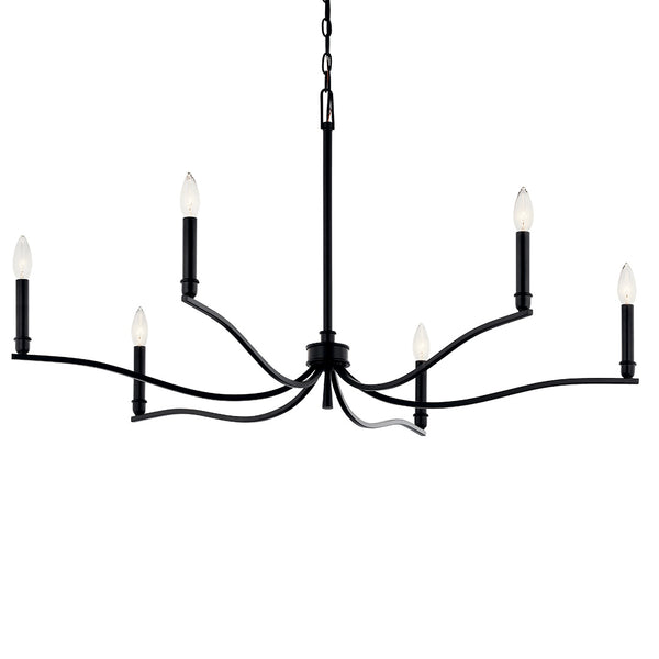 Talisa 42" Six Lights Chandelier, Black