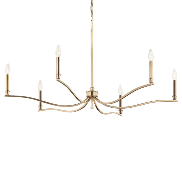 Talisa 42" Six Lights Chandelier, Champagne Bronze