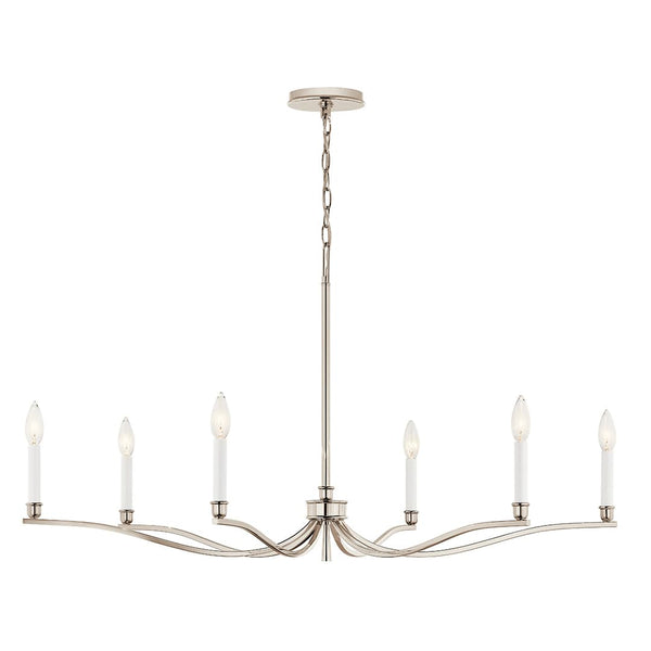 Talisa 42" 6 Light Chandelier, Polished Nickel