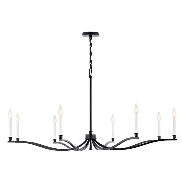 Talisa 52" Eight Lights Chandelier, Black