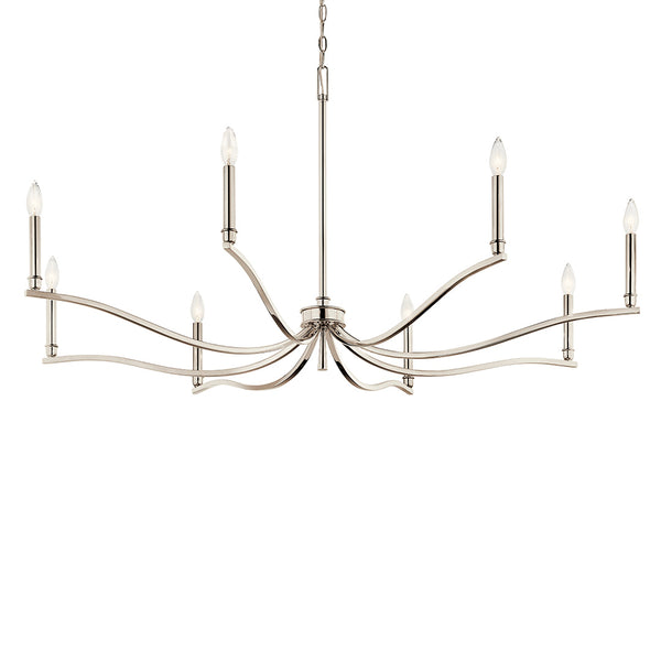 Talisa 52" Eight Lights Chandelier, Polished Nickel