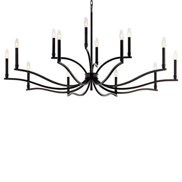 Talisa 53" Fourteen Lights Chandelier, Black