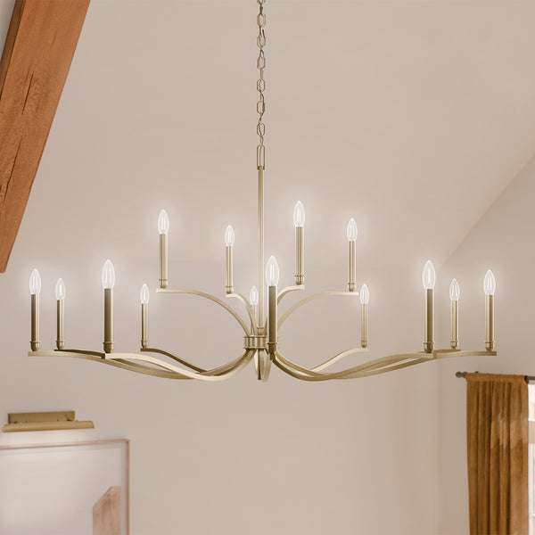 Talisa 53" Fourteen Lights Chandelier, Champagne Bronze