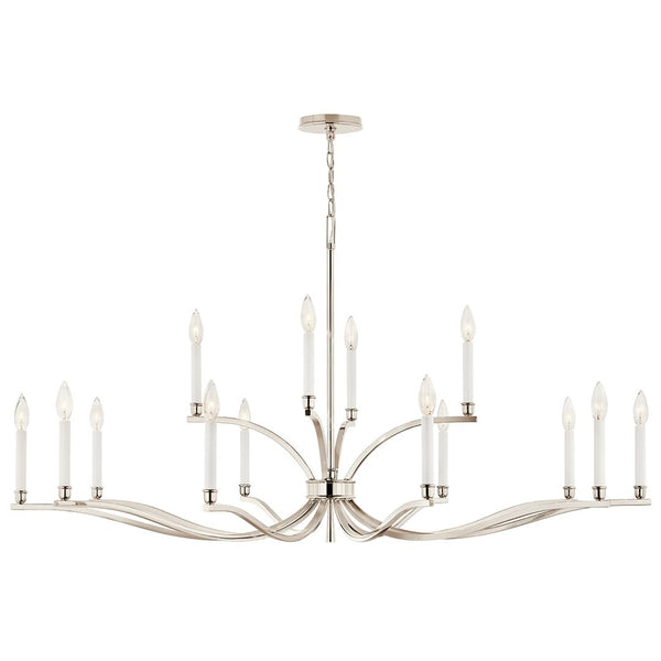 Talisa 53" 14 Light 2-Tier Chandelier, Polished Nickel