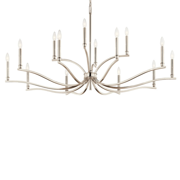 Talisa 53" Fourteen Lights Chandelier, Polished Nickel