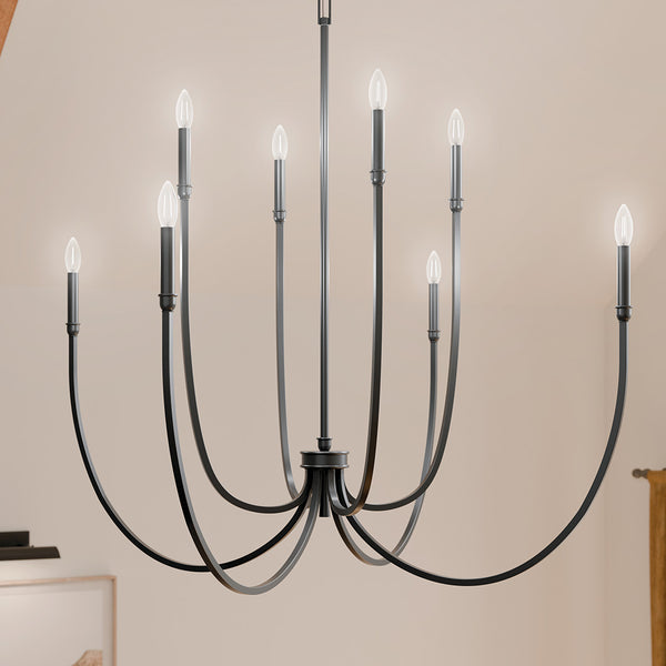 Talisa 45" Eight Lights Foyer Chandelier, Black