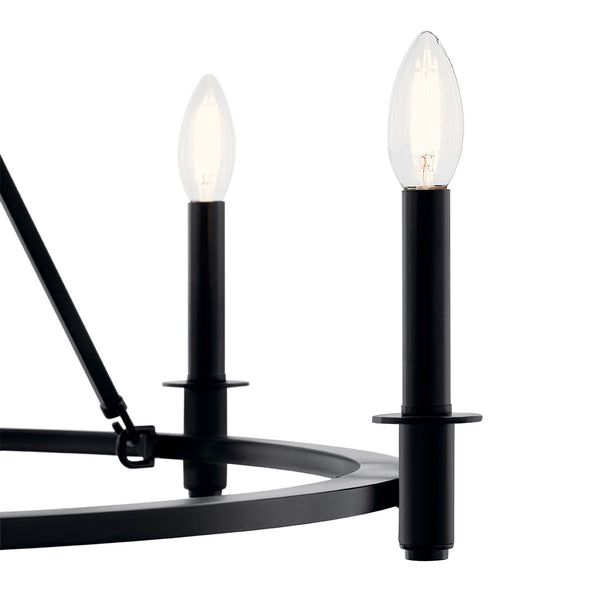 Barron 32" Six Lights Mid. Chandeliers, Black