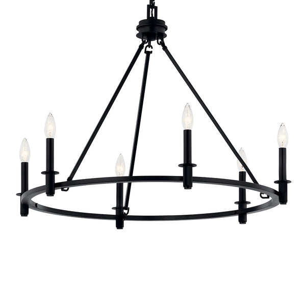 Barron 32" Six Lights Chandelier, Black