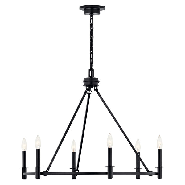 Barron 32" Six Lights Chandelier, Black