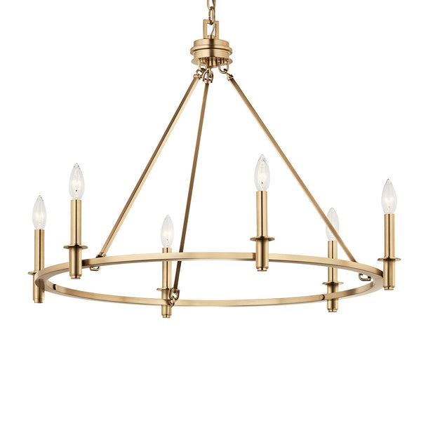 Barron 32" Six Lights Mid. Chandeliers, Champagne Bronze