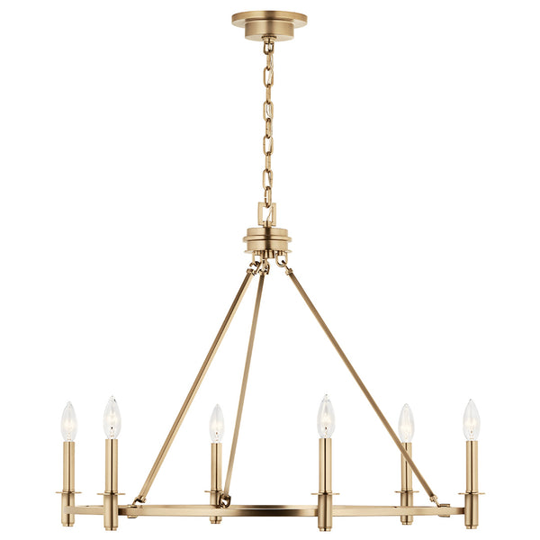 Barron 32" Six Lights Mid. Chandeliers, Champagne Bronze