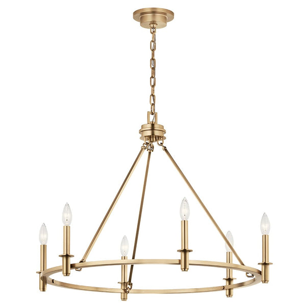 Barron 32" 6 Light Chandelier, Champagne Bronze