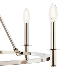 Barron 32" Six Lights Chandelier, Polished Nickel