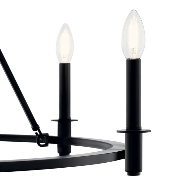 Barron 41" Eight Lights Mid. Chandeliers, Black