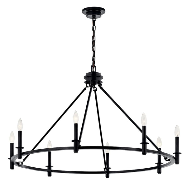 Barron 41" 8 Light Chandelier, Black