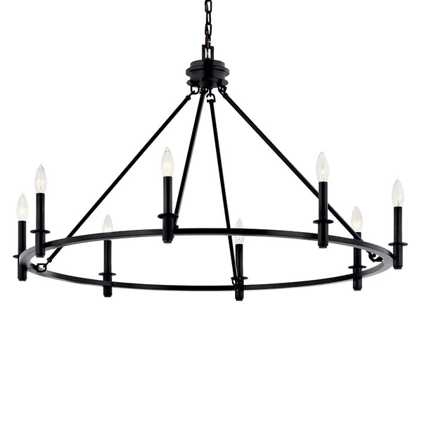 Barron 41" Eight Lights Chandelier, Black