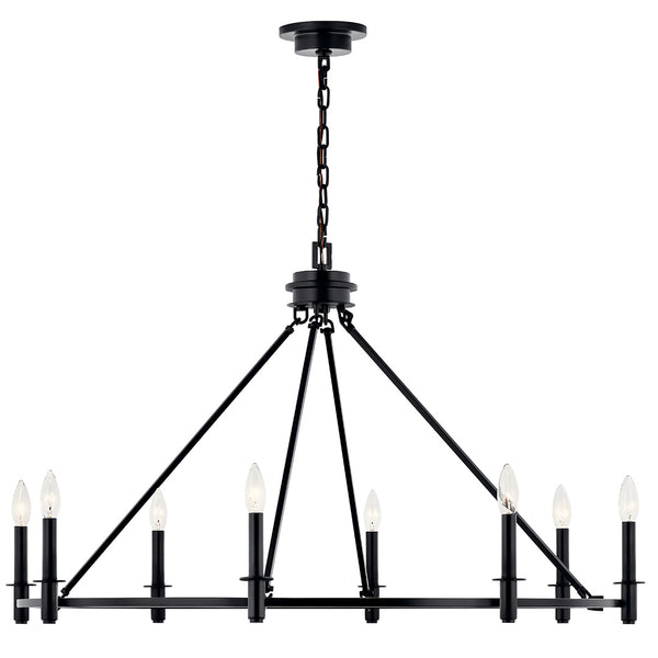 Barron 41" Eight Lights Chandelier, Black