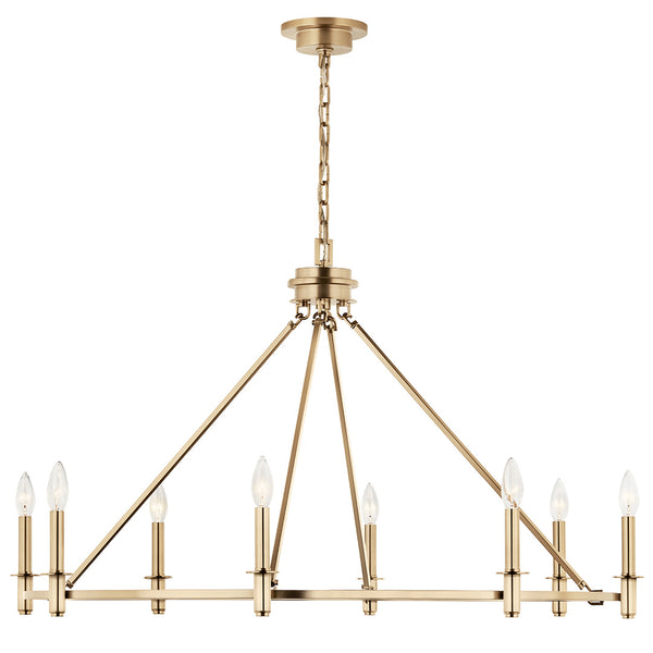 Barron 41" Eight Lights Mid. Chandeliers, Champagne Bronze