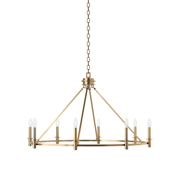 Barron 41" Eight Lights Mid. Chandeliers, Champagne Bronze