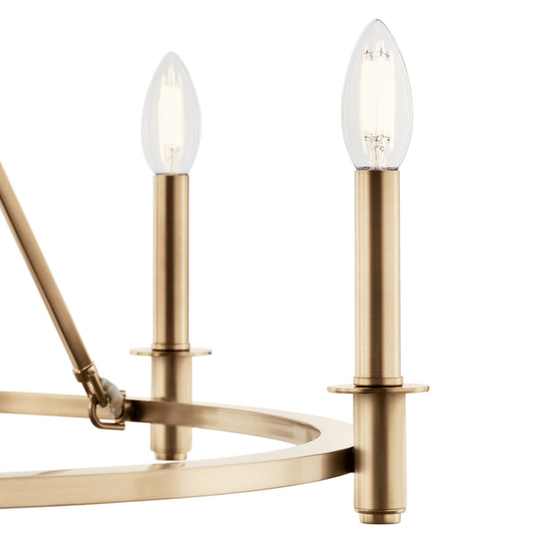 Barron 41" Eight Lights Mid. Chandeliers, Champagne Bronze