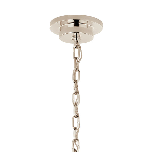 Barron 41" Eight Lights Mid. Chandeliers, Polished Nickel