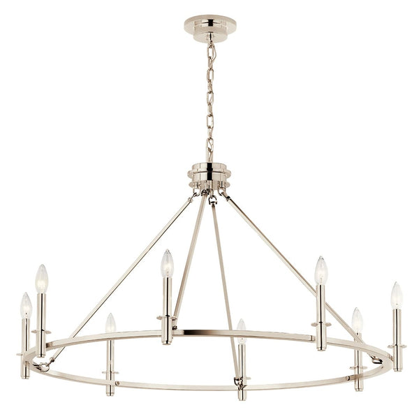 Barron 41" 8 Light Chandelier, Polished Nickel