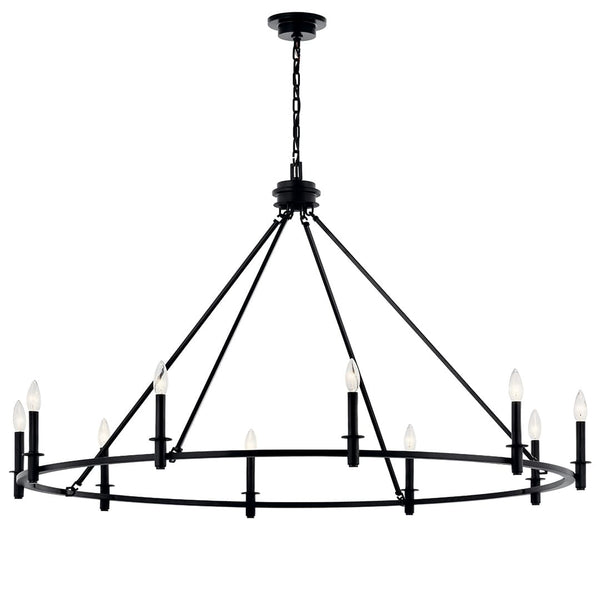 Barron 54" 10 Light Chandelier, Black