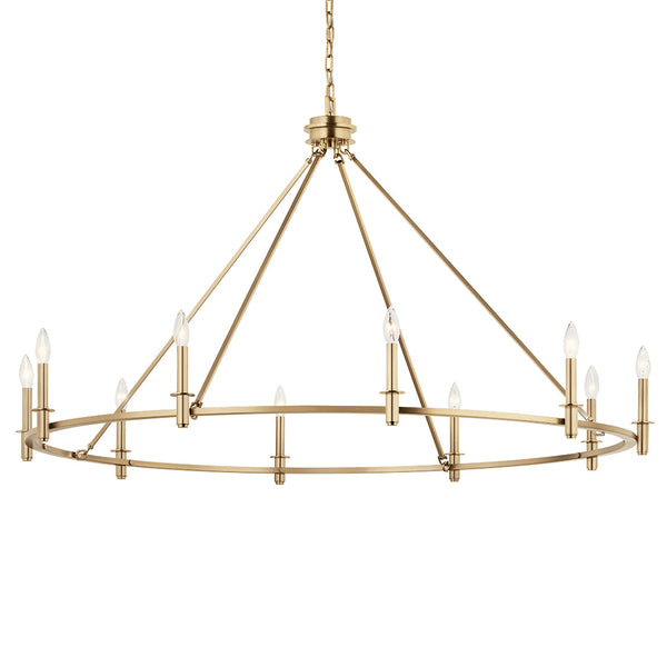 Barron 54" Ten Lights Chandelier, Champagne Bronze