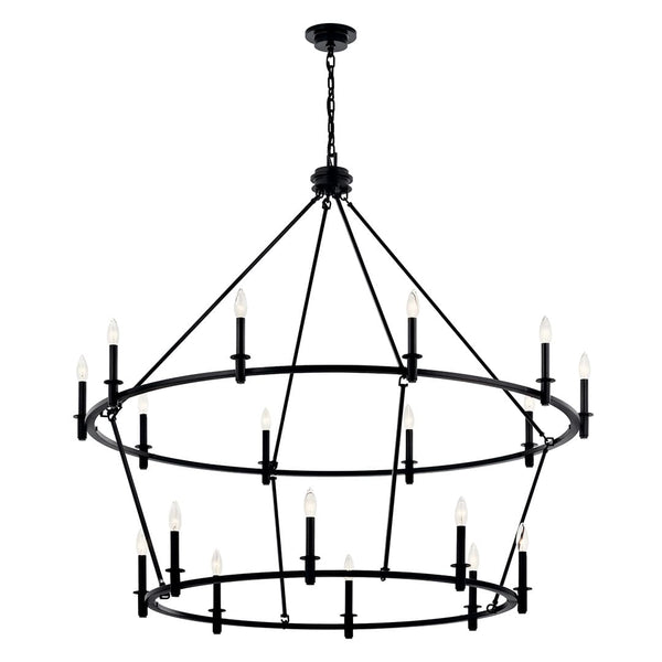 Barron 54" 18 Light Chandelier, Black
