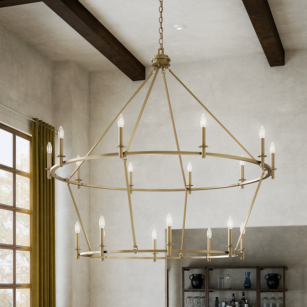 Barron 54" Eighteen Lights Chandelier, Champagne Bronze