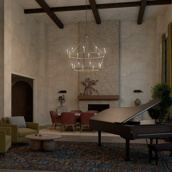 Barron 54" Eighteen Lights Chandelier, Champagne Bronze