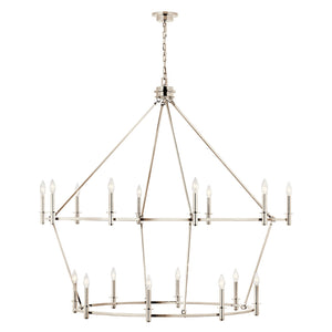 Barron 54" Eighteen Lights Chandelier, Polished Nickel