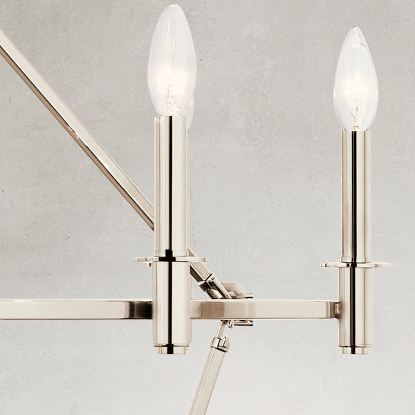 Barron 54" Eighteen Lights Chandelier, Polished Nickel