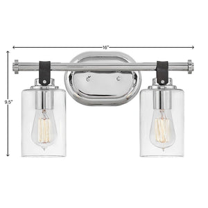 Frieze 16" Two Lights Small Vanity, Chrome