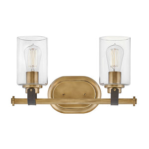 Frieze 16" Two Lights Small Vanity, Heritage Brass
