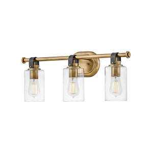 Frieze 24" Three Lights Medium Vanity, Heritage Brass