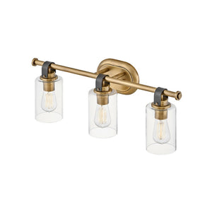 Frieze 24" Three Lights Medium Vanity, Heritage Brass